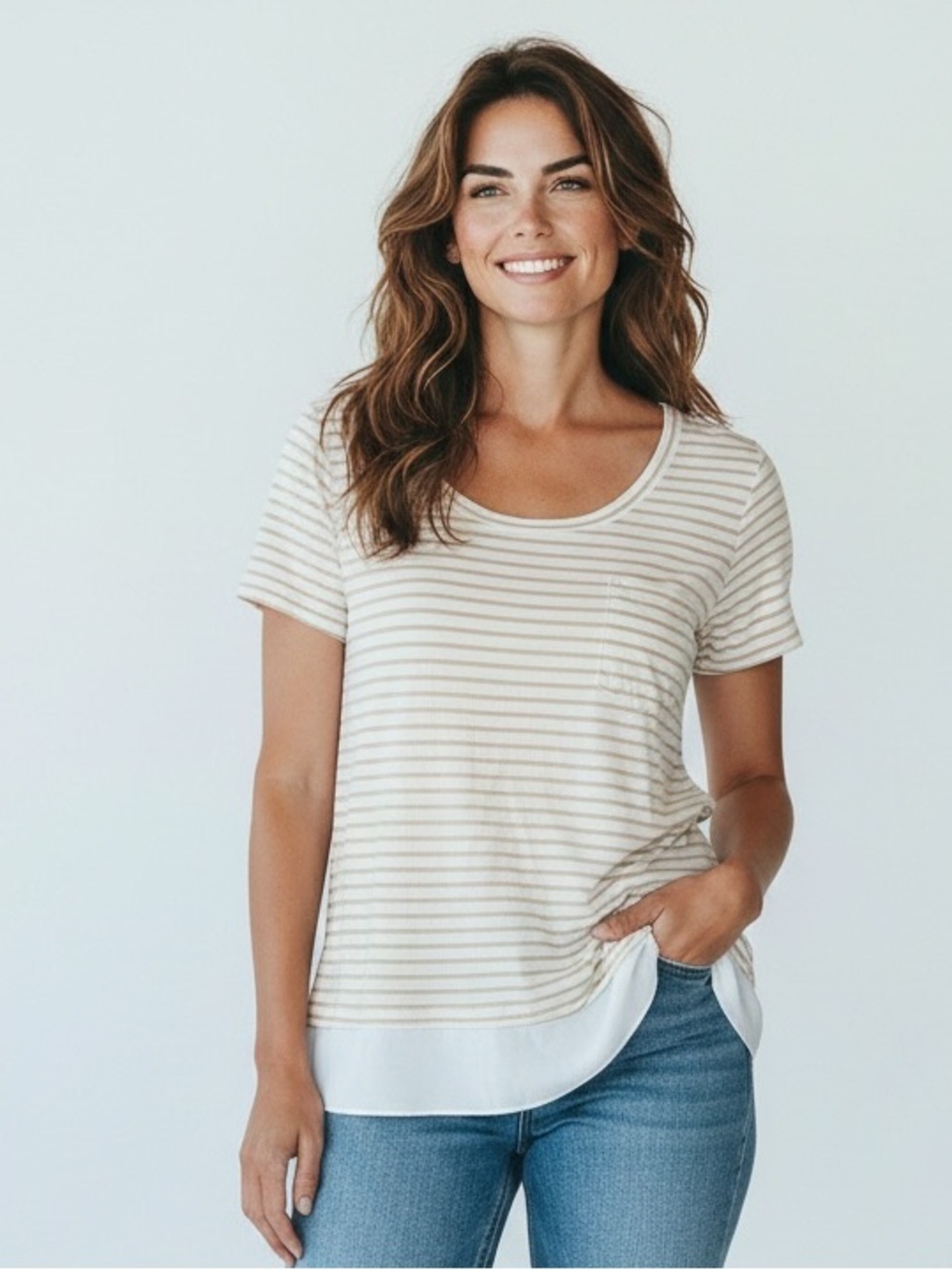 White House, black market SS SOCIETY striped tee NWT brand new. Medium